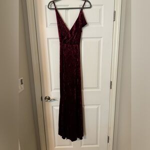 Burgundy velvet maxi dress